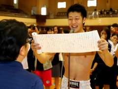 選手宣誓を務めた加藤くん!ボクサーのコスプレです(^^)