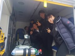 救急車、消防車内も見学!